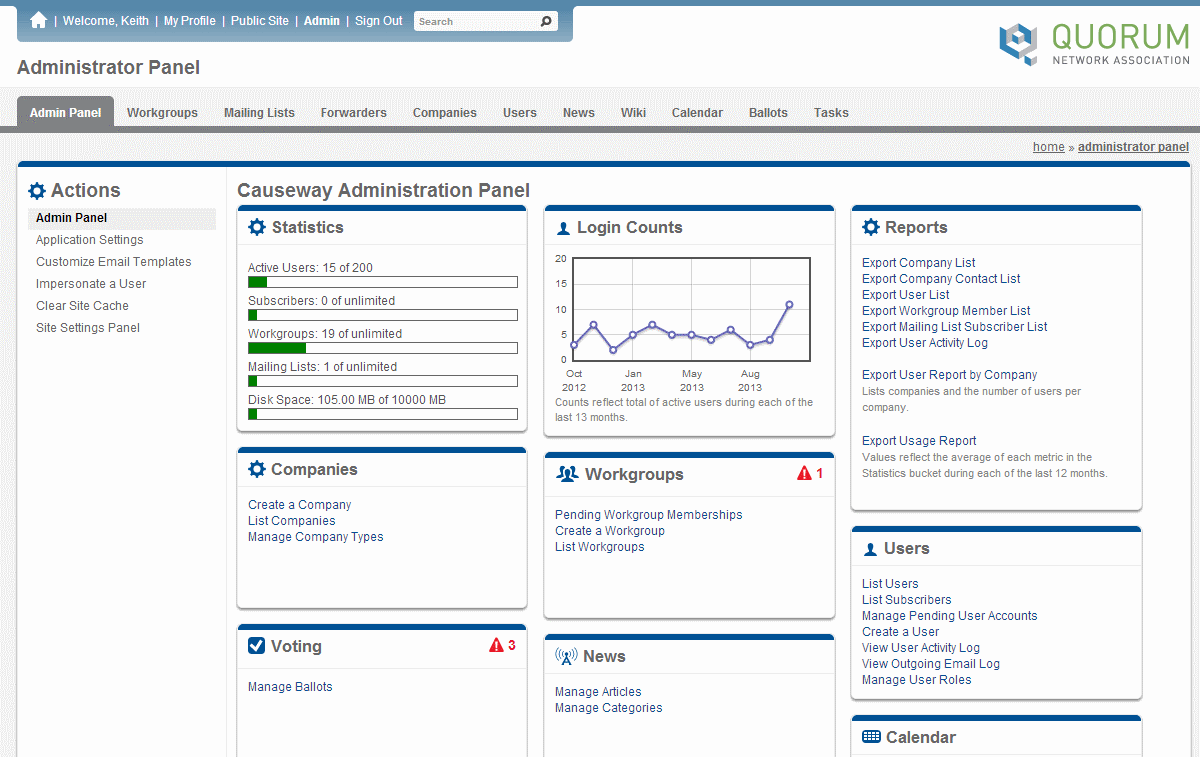 The Causeway Admin Panel