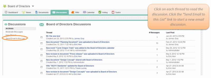 Screenshot of Causeway Discussion Archives
